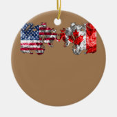 US EH Leaf Canadian American Flag Canada Verenigde Keramisch Ornament (Voorkant)