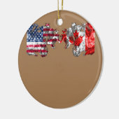 US EH Leaf Canadian American Flag Canada Verenigde Keramisch Ornament (Links)