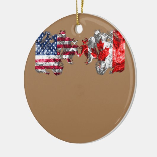 US EH Leaf Canadian American Flag Canada Verenigde Keramisch Ornament (Links)