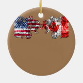 US EH Leaf Canadian American Flag Canada Verenigde Keramisch Ornament (Achterkant)
