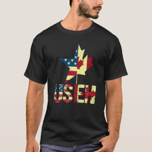US Eh Leaf Canadian American Flag Canada Verenigde T-shirt