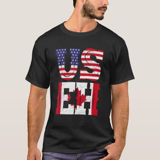 US EH T American Canadian Funny Meme Quote T-shirt (Voorkant)