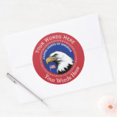 US ELGF-VLAG CUSTOM ROUND STICKER (Envelop)