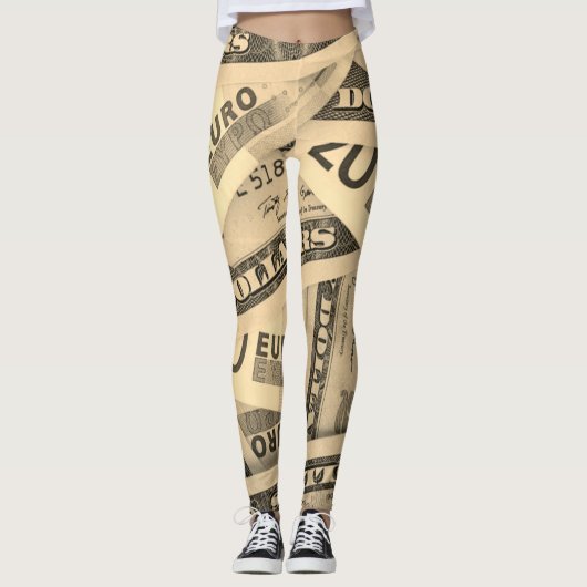 US- en Euro Dollars-Leggings Leggings (Voorkant)