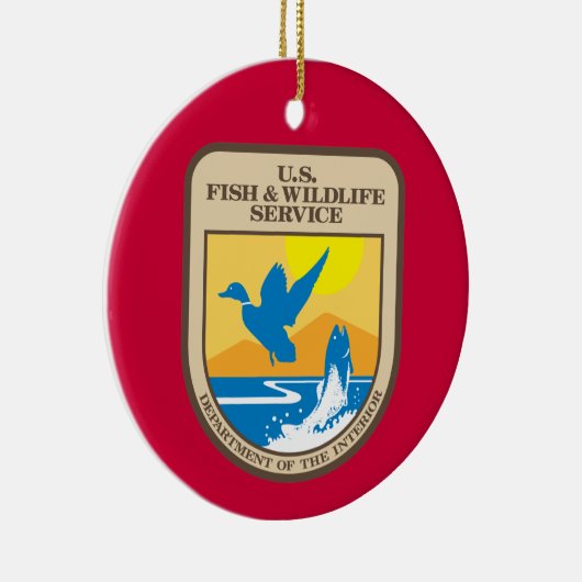 US Fish and Wildlife Service kerstversiering Keramisch Ornament (Rechts)