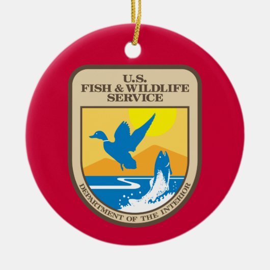 US Fish and Wildlife Service kerstversiering Keramisch Ornament (Voorkant)