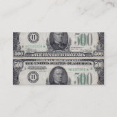 US Five Hundred Star Note Visitekaartje (Voorkant)
