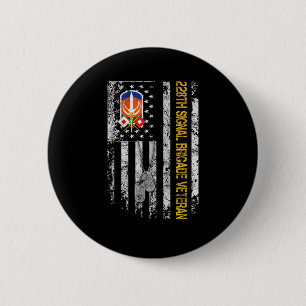 US Flag 228th Signal Brigade Militaire Vintage Vet Ronde Button 5,7 Cm