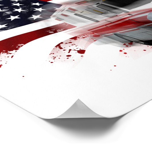 US Flag Ambulance EMT Paramedic Poster (Hoek)