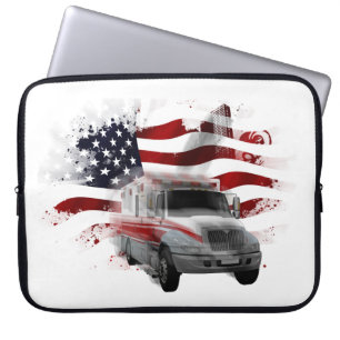US Flag Ambulance-telefoonzaak EMT Paramedic Laptop Sleeve