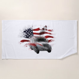 US Flag Ambulance Towel EMT Paramedic Strandlaken