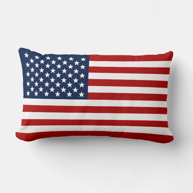 US Flag America Lumbar Pillow Kussen (Voorkant)