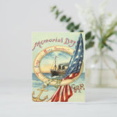 US Flag Anchor Flowers Life Preserver Briefkaart (Staand voorkant)