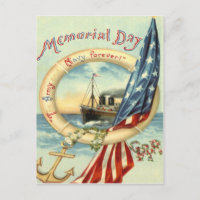 US Flag Anchor Flowers Life Preserver