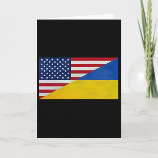 Us Flag And Ukrainian Flag - Partnership And Allia Kaart (Voorkant)