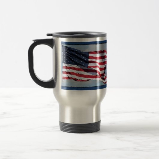 US Flag Art 1 Travel Mug Reisbeker (Links)