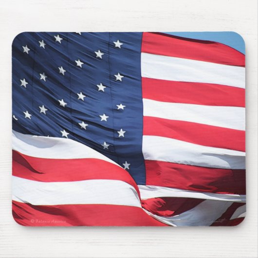 US Flag Art Mousepad Muismat (Voorkant)