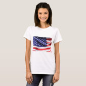 US Flag BAckground T-shirt (Voorkant volledig)
