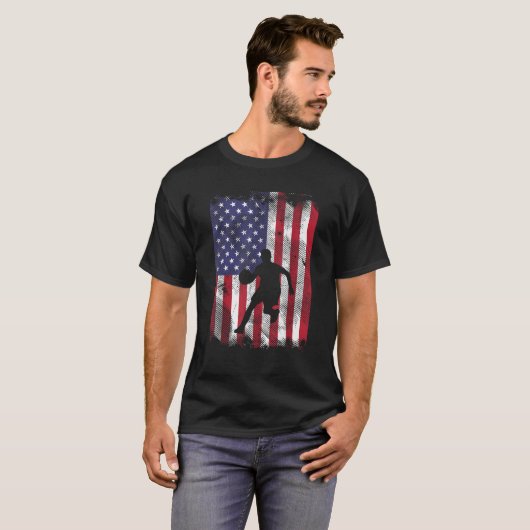 US Flag Basketbal Patriottische Baller Mannen Wo T-shirt (Voorkant volledig)