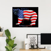 US FLAG & BEER Funny Anti-Hunting Patriottic Poste Poster (Thuiskantoor)