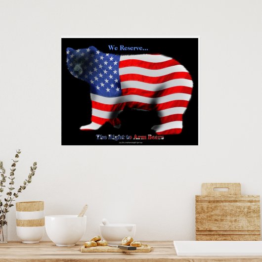 US FLAG & BEER Funny Anti-Hunting Patriottic Poste Poster (Keuken)