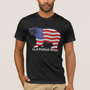 US FLAG & BEER, VS-stijl, politiek dier T-shirt