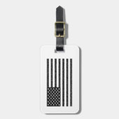 US Flag Black en White  Retro Bagagelabel (Voorkant verticaal)