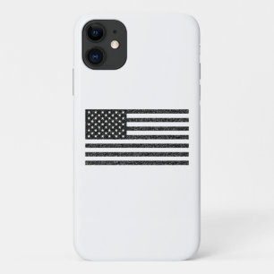 US Flag Black en White  Retro Case-Mate iPhone Case