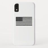 US Flag Black en White  Retro Case-Mate iPhone Case (Achterkant)