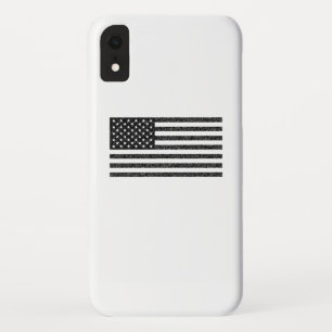US Flag Black en White  Retro Case-Mate iPhone Case