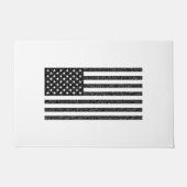 US Flag Black en White  Retro Deurmat (Voorkant)