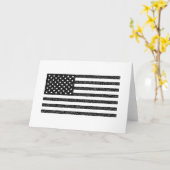 US Flag Black en White  Retro Kaart (Gele Bloem)