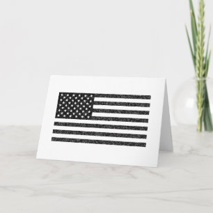 US Flag Black en White  Retro Kaart