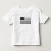 US Flag Black en White  Retro Kinder Shirts (Voorkant)