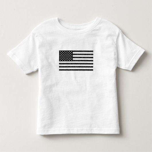 US Flag Black en White  Retro Kinder Shirts (Voorkant)