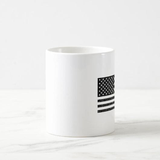US Flag Black en White  Retro Koffiemok (Center)