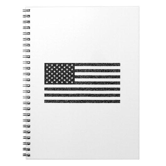 US Flag Black en White  Retro Notitieboek (Voorkant)