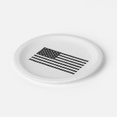 US Flag Black en White Retro Papieren Bordje (Gekanteld)