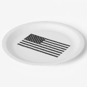 US Flag Black en White  Retro Papieren Bordje (Gekanteld)