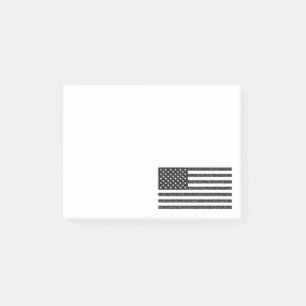 US Flag Black en White Retro Post-it® Notes