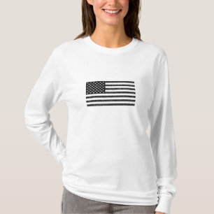 US Flag Black en White Retro T-shirt