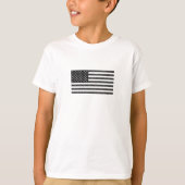 US Flag Black en White  Retro T-shirt (Voorkant)