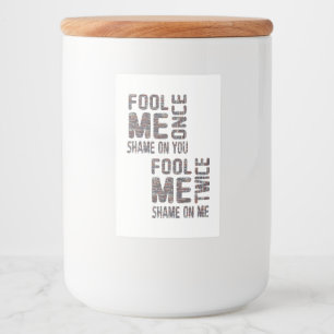 US Flag Black en White  Retro Voedselcontainer Etiket