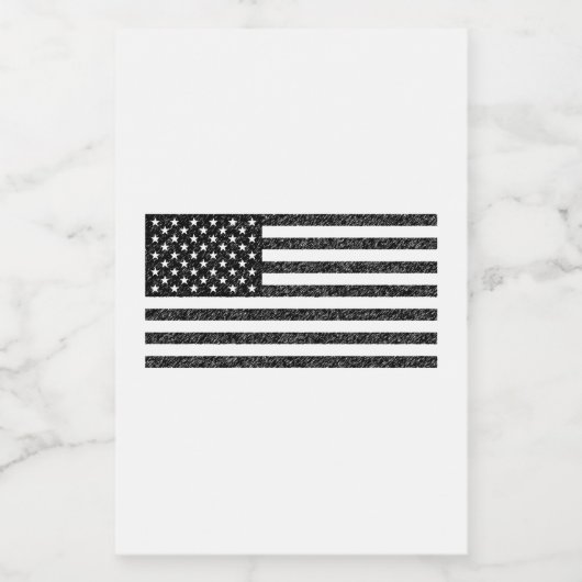 US Flag Black en White  Retro Voedselcontainer Etiket (Enkel label)