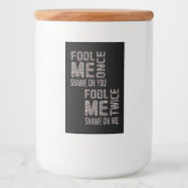 US Flag Black en White Retro Voedselcontainer Etiket (Voorkant)