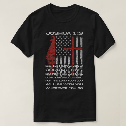 US Flag Brandweerman Christelijk Bijbel T-shirt Br (Design voorkant)