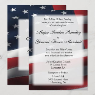 US Flag Bruiloft & Ontvangst Uitnodigingen 5,5" x 