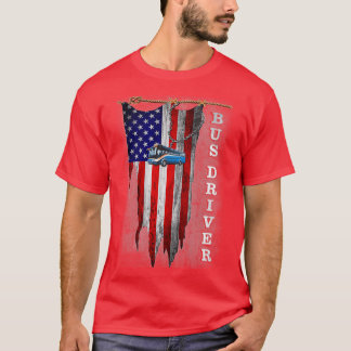US Flag Bus Driver T-shirt