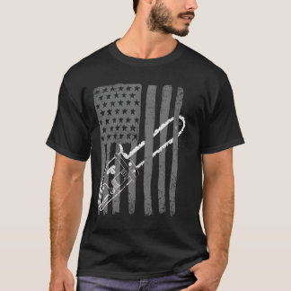 Us Flag Chainsaw Woodworker Logger T-shirt