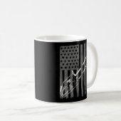 Us Flag Chainzaag Woodarbeider Logger Koffiemok (Voorkant rechts)